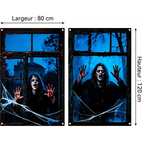 Lot de 2 Décorations de Fenêtre Halloween 80x120 cm Modèle 31WS-41 en Polyester 31ws-41 30 × 25 × 1 cm 160 g – Livraison gratuite