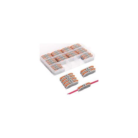 30 Stück elektrische Schnellverbinder mit Hebel, automatische Verbindungsklemmen, elektrische Domino-Verbindungen, frei kombinierbar, kompakte elektrische Verbindungsklemmen (1/5)