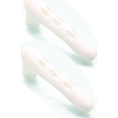 Lot de 2 housses de poignée de porte creuses blanches en silicone pour poignées de porte carrées et plates (1/4)