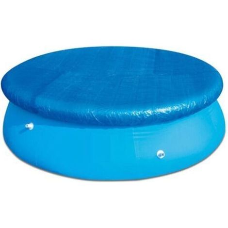 Bâche de piscine ronde imperméable avec attaches de corde, résistante à la poussière, facile à installer pour piscines gonflables - Bleue - 183 cm