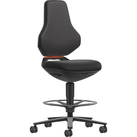 BIMOS Arbeitsdrehstuhl TEXON Sitz-Stopp-Rollen und FußringSupertec schwarz 570-810 mm (1/4)