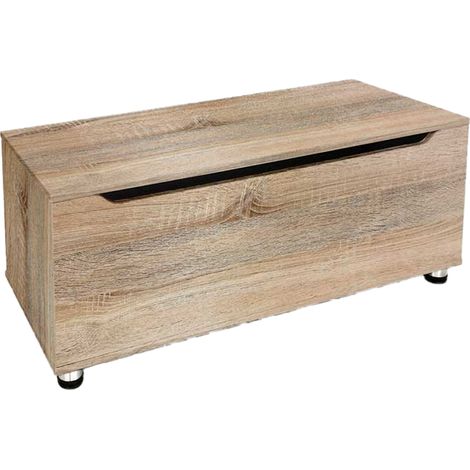 Baule cassapanca/contenitore moderno colore rovere cm 100x40x35 (1/4)