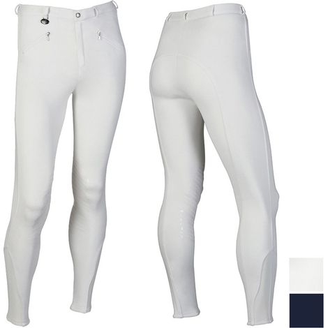 54 IT, blu: Pantalon d'équitation pour homme en coton avec poignée en silicone