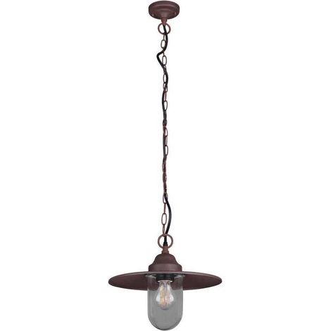 Brenta suspension extÉrieure en fonte d'aluminium peinte effet rouille avec diffuseur en verre transparent ip44 301760124 (1/5)