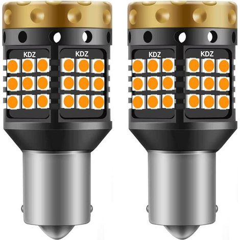YMYNY 1156 BA15S P21W LED-Blinkerbirnen, Bernstein, Gelb, Orange, 3700 lm, 3030 45 SMD, Canbus, fehlerfrei, Anti-Hyper-Blitz (2 Stück) (1/4)