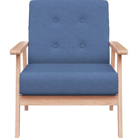 vidaXL Armchair Blue Fabric