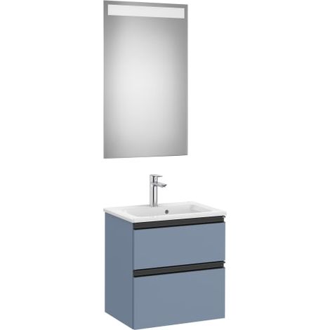 PACK MUEBLE THE GAP 500X380 2 CAJONES + ESPEJO EIDOS AZUL MATE