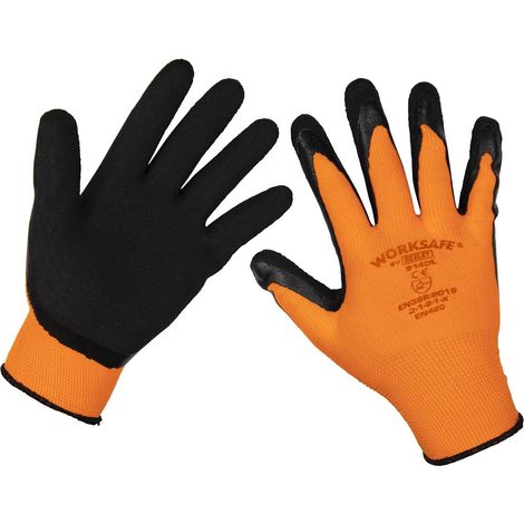 Sealey Worksafe&reg Foam Latex Grippa Gloves, Large - Pack of 6 Pairs TSP140L/6 (1/4)
