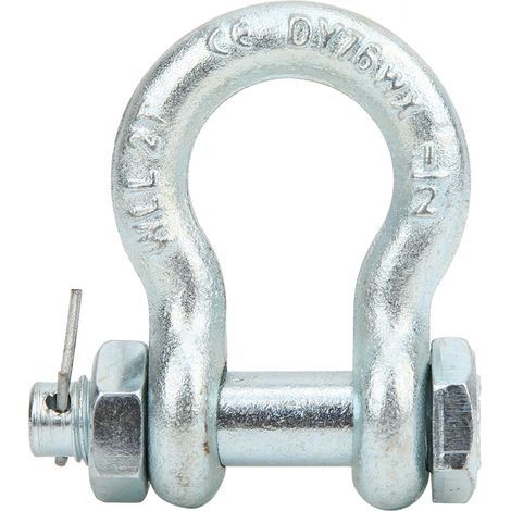 Manille d'ancrage en acier allié haute résistance, type à œil avec écrou, pour levage maritime - Lot de 2 pièces 2T (1/5)