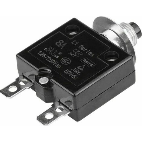 Disyuntor, interruptor térmico de reinicio manual, disyuntor, protector de sobrecarga (8 A) (1/5)