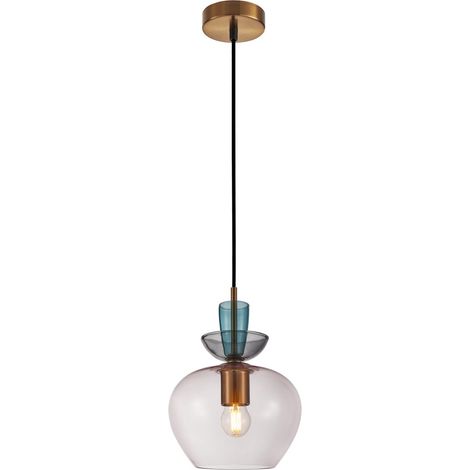 Sospensione Italux Fanda vetro fumé oro E27 40W H100cm (1/2)