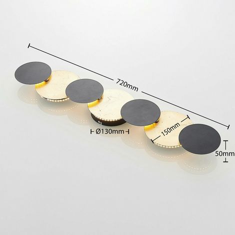 [NEUWERTIG] B-Ware Lindby Wandleuchte Wandlampe LED Grazyna siebenflammig schwarz gold Metall661 (1/2)