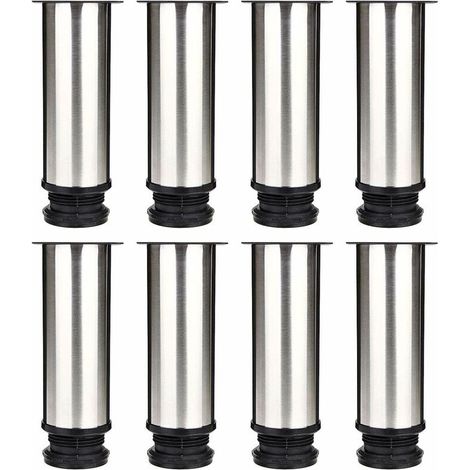 Pieds De Meubles - Acier Inoxydable - Réglables 10 À 15 Cm - Pour Table Canapé Lit Armoire - Lot De 8 (1/5)