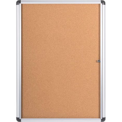 Bi-Office Bacheca Enclore Extra In Sughero, Bacheca Con Anta Battente Per Interni in Alluminio, Verticale 9 x A4 (1/5)