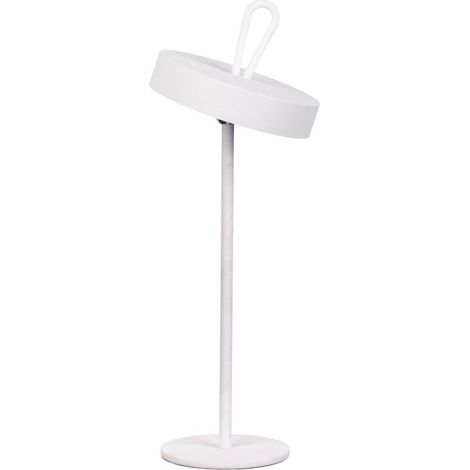 Lampe de table LED rechargeable sans fil magnétique intérieur extérieur métal blanc 35 cm - PANGIVO (1/5)