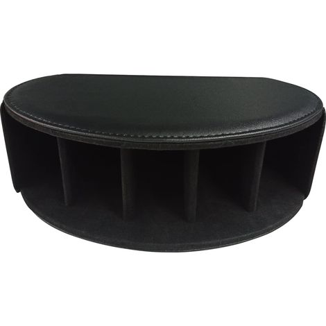 Porte-télécommandes en cuir à 5 compartiments, organiseur de bureau pour télécommandes TV (noir) (1/4)