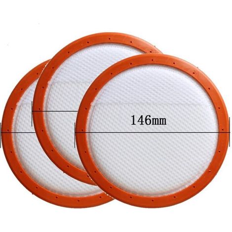 Filtre pour aspirateur en coton lavable rond pour Midea aspirateur C3-L148B C3-L143B VC14A1-VC 146 mm Eléments de filtre HEPA 3 pièces (1/4)