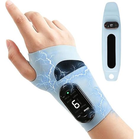 Handgelenkmassagegerät, entspannender Elektrostimulator mit 8 Modi und 19 Intensitätsstufen, wiederaufladbar, zur Linderung von Sehnenentzündungen und Muskelschmerzen (1/5)