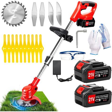 Cordless Electric Lot de 25 Lames Coupe Bordure sans Fil Lame en Métal,Coupe Bordure Lame De Rechange, Acier Lames de Tondeuse À Gazon en Acier avec Lames Tranchantes (1/5)