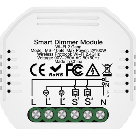 Applicable Interrupteur à Variateur LED WiFi Intelligent DIY à Deux Voies avec Commande Vocale pour Smart Life, Alexa et Tuya APP