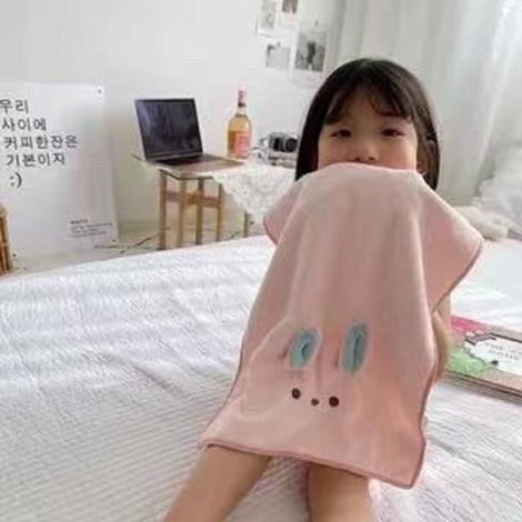 Serviette de bain enfants enfant garçons filles dessin animé microfibre bonne Absorption d'eau serviettes de plage lapin rose