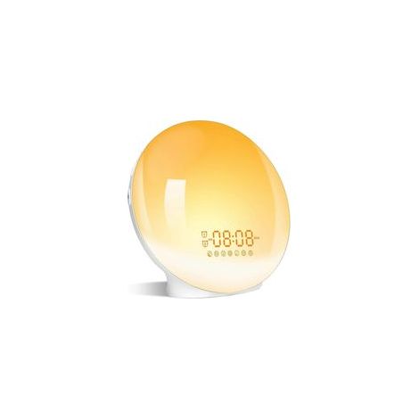 Reloj despertador con luz, simulación de amanecer/atardecer, función de repetición de alarma y radio FM - Crezuo