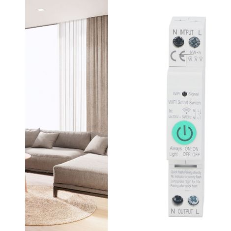 Intelligenter WLAN-Leistungsschalter AC230V, 1P/40A, Fernsteuerung per Smartphone (mit Tuya-App und Messgerät), DIN-Schienenmontage für Smart Homes (1/5)