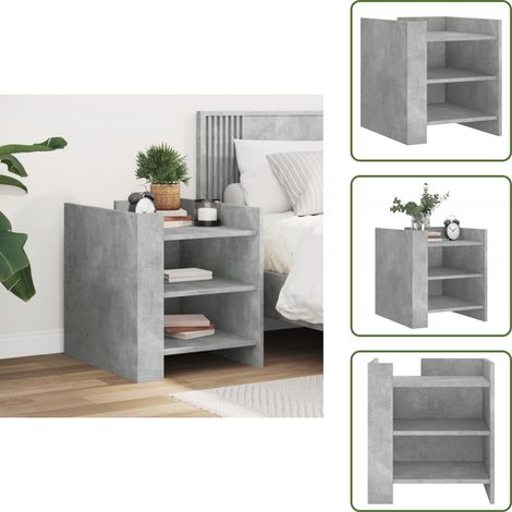 Table de chevet gris béton 45x50x50 cm bois d'ingénierie - Table De Chevet - Meuble De Chambre - Table Nuit - Commode - Étagère (1/5)