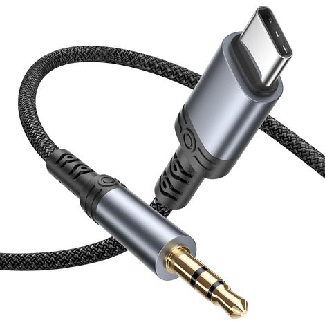 Cable Jack USB C 1M, Cable Auxiliaire USB C Câble Jack USBC vers jack 3.5mm Cable Jack USB C pour 17/16e/16/16 Plus/16 Pro/16 Pro Max, 15/15 Plus/15 Pro/15 Pro Max, S25 S24 (1/5)
