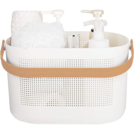 Paniers de rangement en plastique avec poignées, panier d\'organisateurs d\'étagères de douche pour salle de bain, cuisine, Label (1/4)