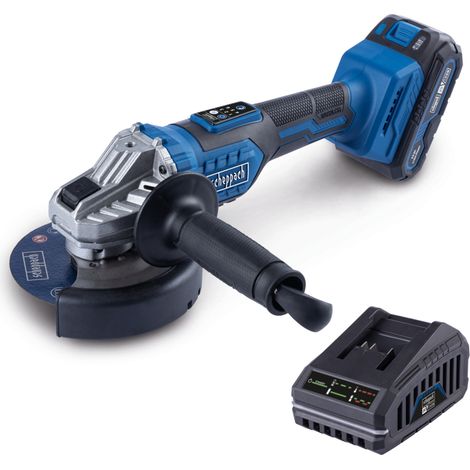 [JAMAIS UTILISE] Scheppach Meuleuse d'angle sans fil BC-AG125-X - SET S - Ø 125 mm – Moteur Brushless-  Vitesse réglable sur 6 niveaux  - 1 batterie 2Ah + chargeur