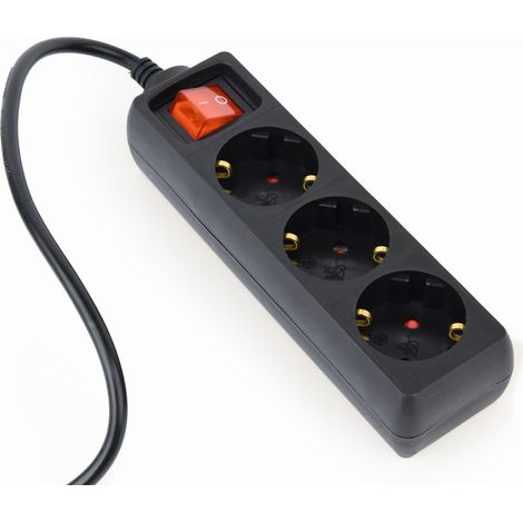 EG-PSU3-01 base múltiple 0,6 m 3 salidas AC Interior Negro