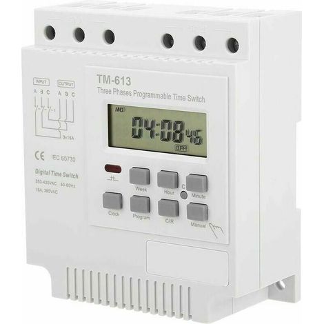 XVX Minuterie Programable - Minuteur 380V TM-613 Commutateur de minuterie pour moteur triphasé 350v-420vAC (1/5)