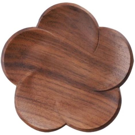 Dessous de verre en bois en forme de fleur, sets de table résistants à la chaleur (1/4)