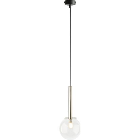 Suspension moderne noire/argent boule verre DAISY Ø14 G9 (1/2)