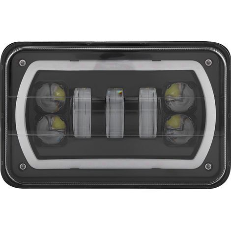 Phare LED carré 4x6 pour Camion, Faisceau Haut et Bas, Halo Blanc, Multifonctionnel, pour. (1/5)