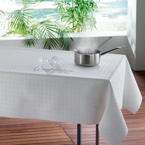 Sous Nappe Ronde, Ovale ou Rectangle Dimensions au Choix, Protection de Table Blanc de MadeInNature - Rectangle 140x150cm. (1/3)