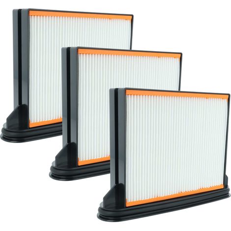 vhbw 3x filtro compatibile con Hitachi Hikoki RP500YDM aspirapolvere - filtro HEPA/a pieghe/a umido nero / bianco / grigio