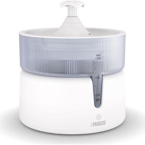 Fontaine à eau automatique Princess 2 L pour animaux avec filtration 4 couches et pompe silencieuse