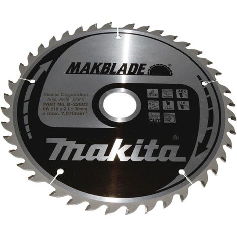 Makita - Lama da sega circolare per legno 216x30 mm, 40 denti B-32683