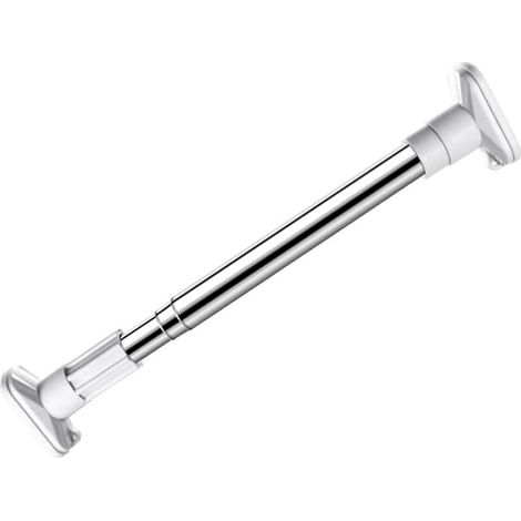 royaluxe - Barre à Tension Inoxydable de Rideaux de Douche Sans Perçage 50 à 80CM Tringle Téléscopique à Caoutchouc pour Armoire/Baignoire/Fenêtre/Étendoire (1/5)