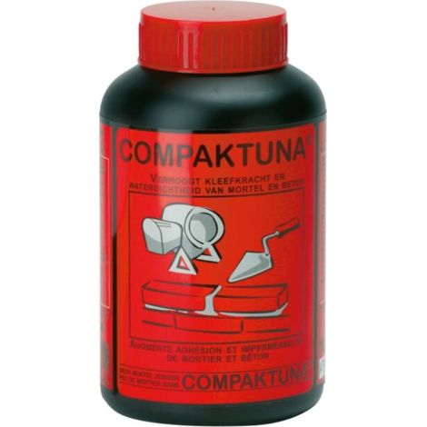 Compaktuna adjuvant liquide pour mortier et béton – Résine d’accrochage – Intérieur et extérieur – 1 L