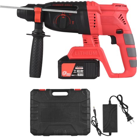 Perceuse à percussion sans fil 21V 3 en 1 – marteau perforateur, batterie 4.0Ah, vitesse 980tr/min, coffret transport (1/5)