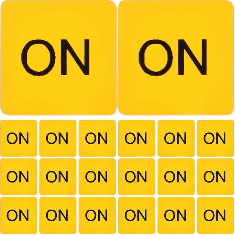 20 autocollants d'étiquettes pour interrupteurs d'appareils (marche/arrêt) - Attention-1.7X1.7X0.1CM-Yellow 1 (1/3)