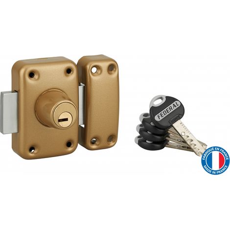Thirard – Verrou double entrée Federal 45mm – Acier époxy noir – 4 clés réversibles – Sécurité 9/10 – Anti-arrachement et anti-perçage (1/5)