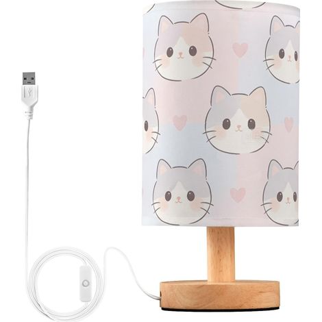 Lampe de table en forme chat violet pour enfants, d'appoint (1/5)