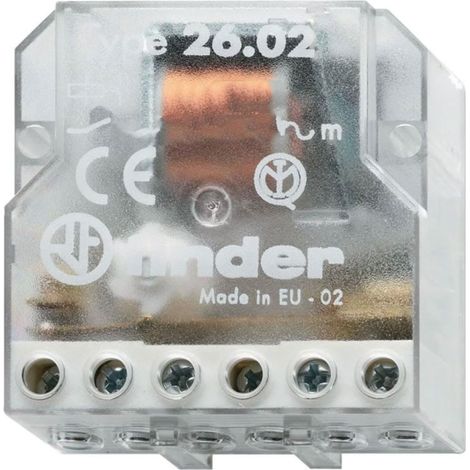 FINDER 26.02 Telerruptor 230Vac 2Ctos NA 10mp 26.02.8.230.000000 (1/3)