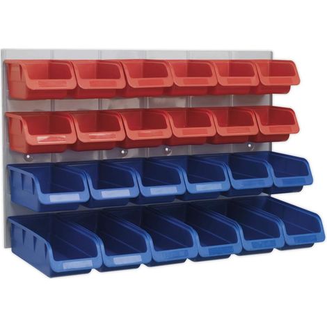 TPS132 Module de rangement avec 24 bacs et panneau Rouge/bleu (1/2)