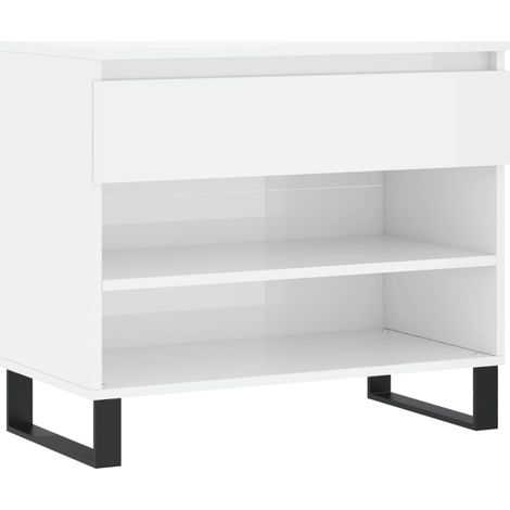 Maison Exclusive - Scarpiera Bianco Lucido 70x36x60 cm in Legno Multistrato