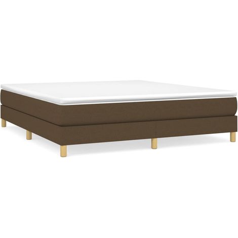 Maison Exclusive - Cadre de lit à lattes marron foncé 160x200 cm tissu